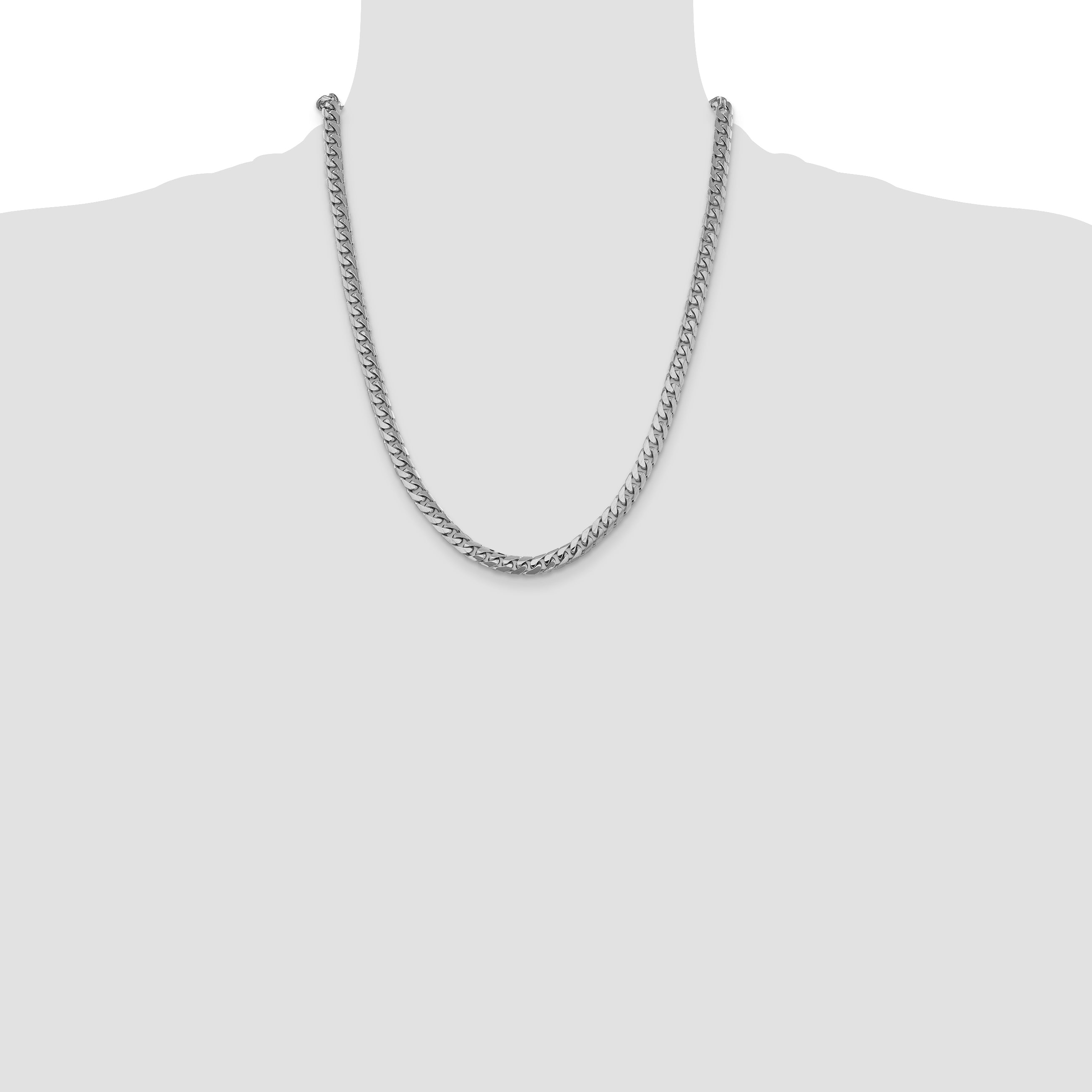 22 Inch 14K White Gold Wg 6.25mm Solid Miami Cuban Chain Necklace