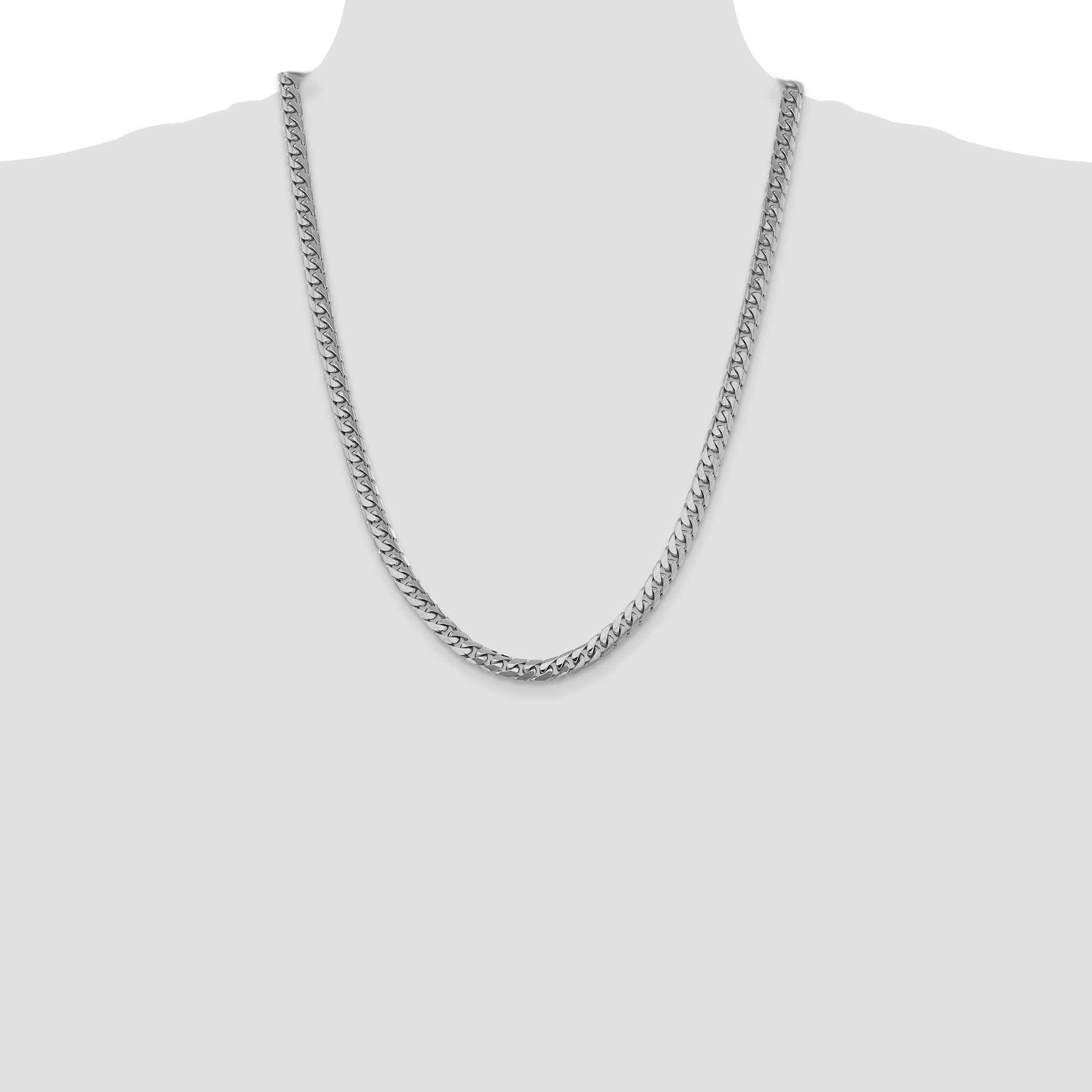 24 Inch 14K White Gold Wg 6.25mm Solid Miami Cuban Chain Necklace