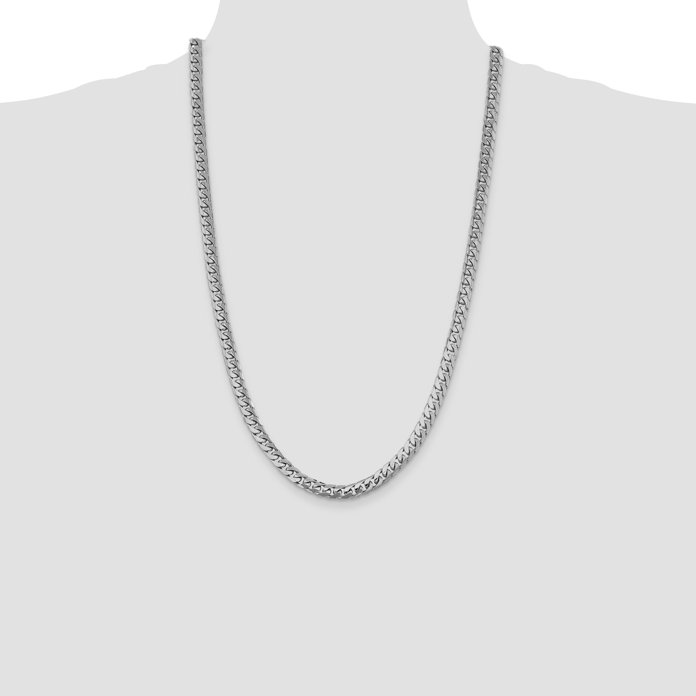 26 Inch 14K White Gold Wg 6.25mm Solid Miami Cuban Chain Necklace