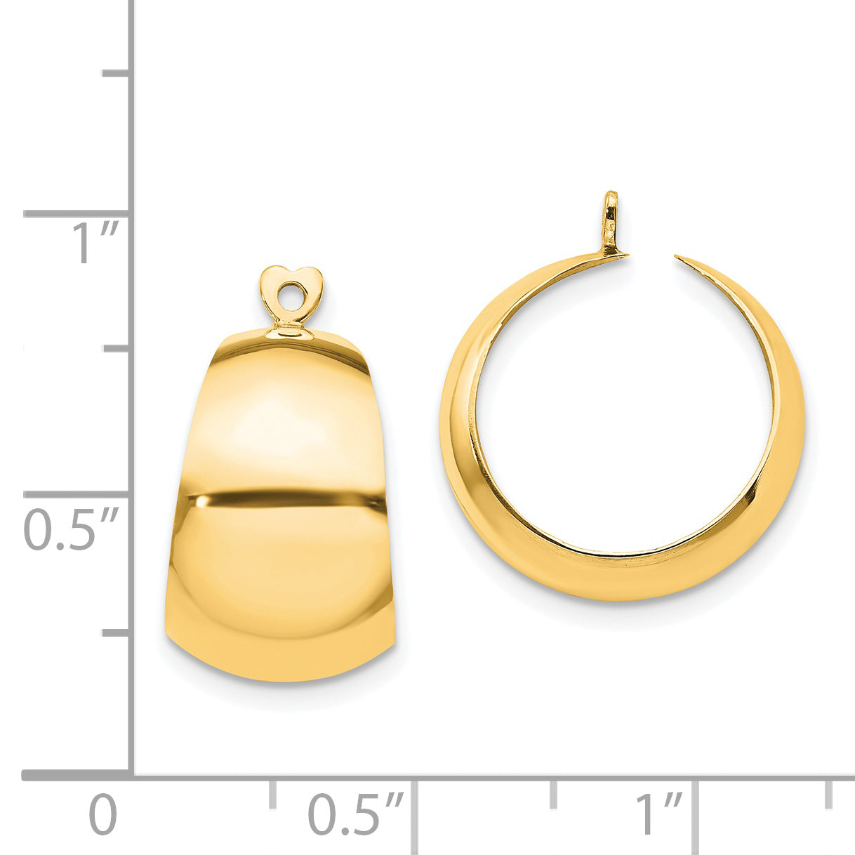 14K Yellow Gold Polished Hoop Earring Jackets