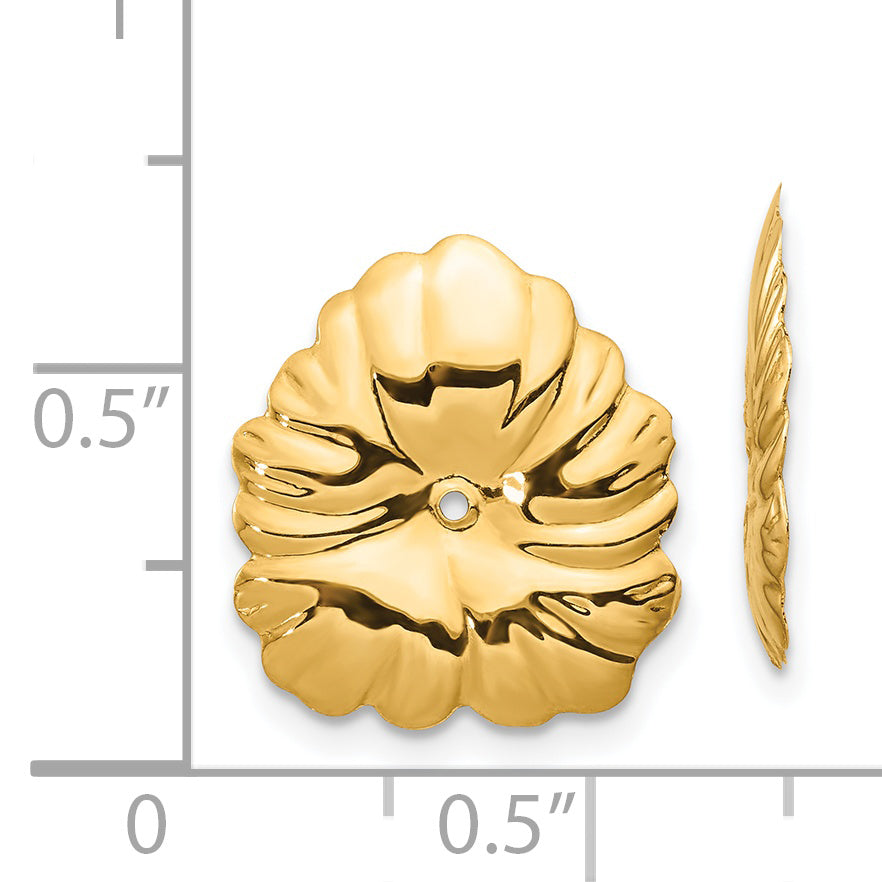 14K Yellow Gold Polished Fancy Earring Jackets