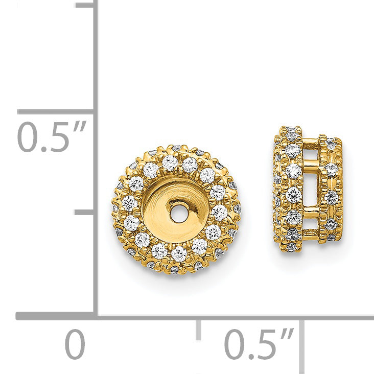 14K Yellow Gold 3/8Ct Diamond Earring Jackets