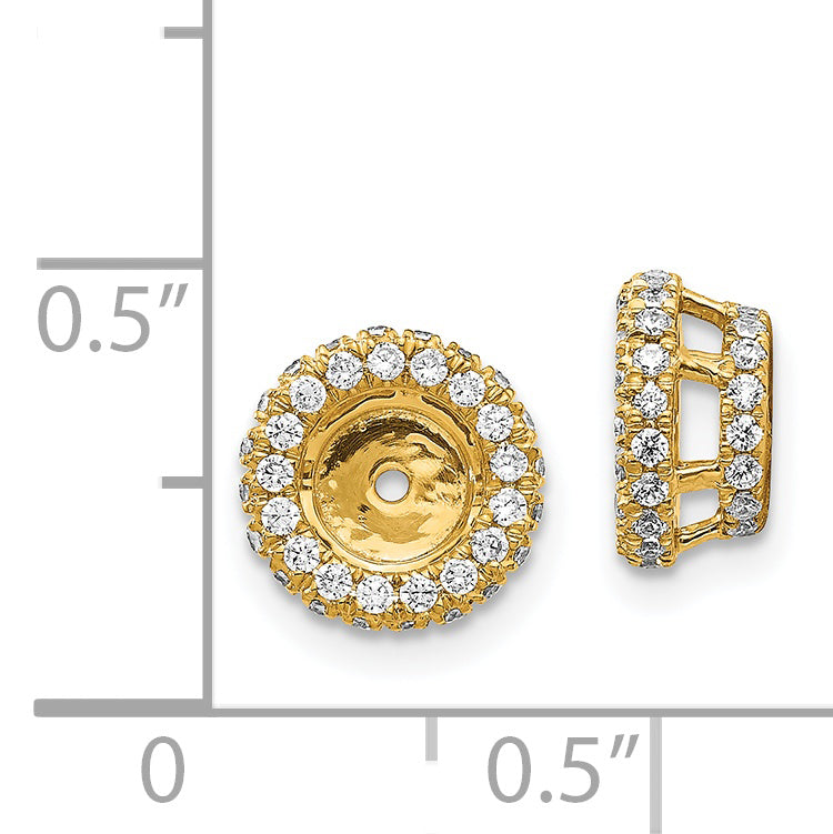 14K Yellow Gold 5/8Ct Diamond Earring Jackets