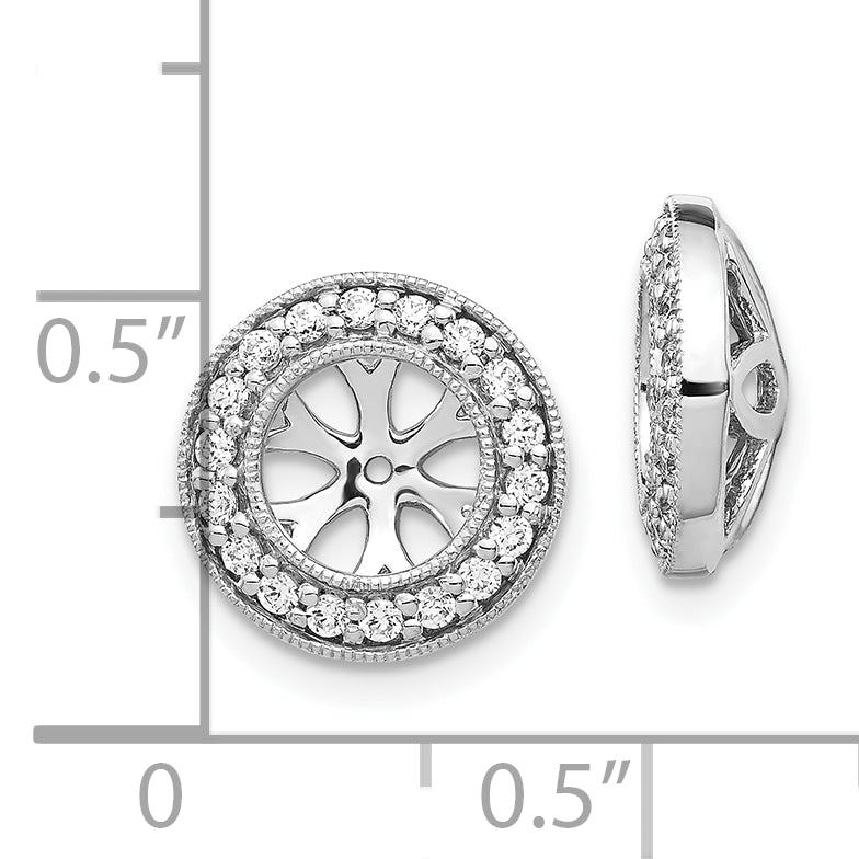 10K White Gold 1/3Ct Diamond Earring Jackets