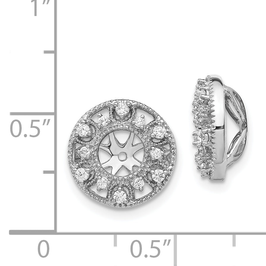 14K White Gold Fancy Diamond Earring Jackets