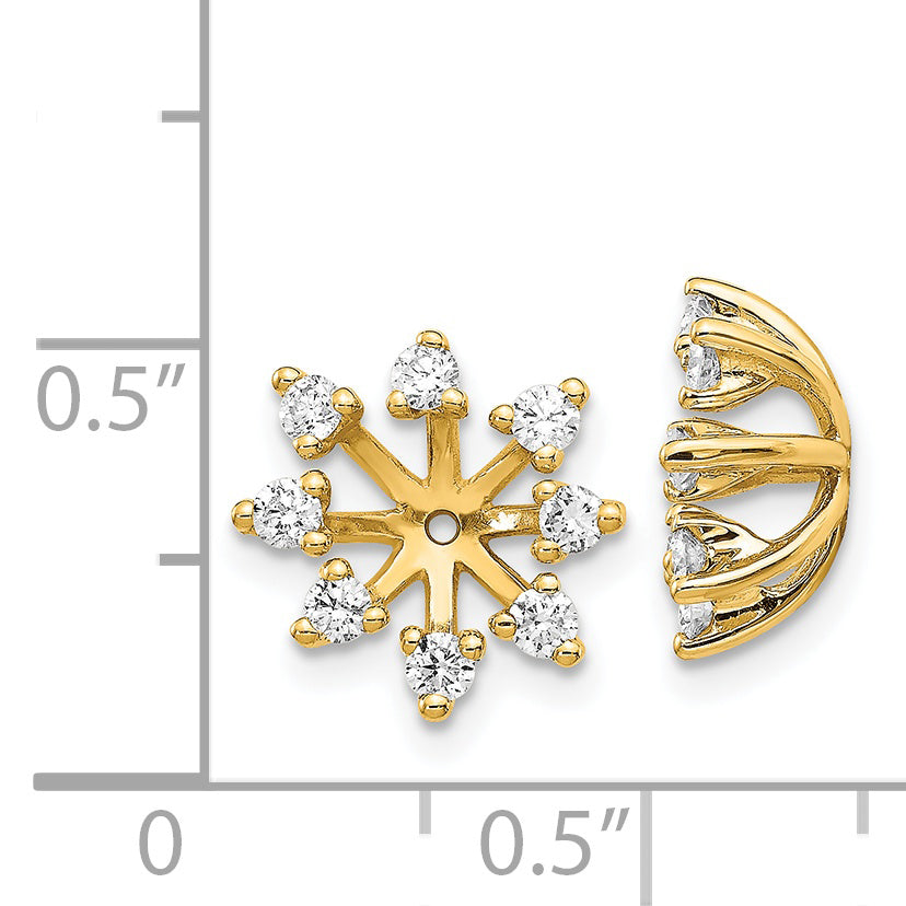 14K Yellow Gold Aa Fancy Diamond Earring Jacket