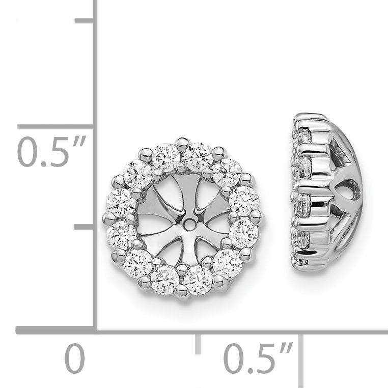 14K White Gold Diamond Earring Jackets
