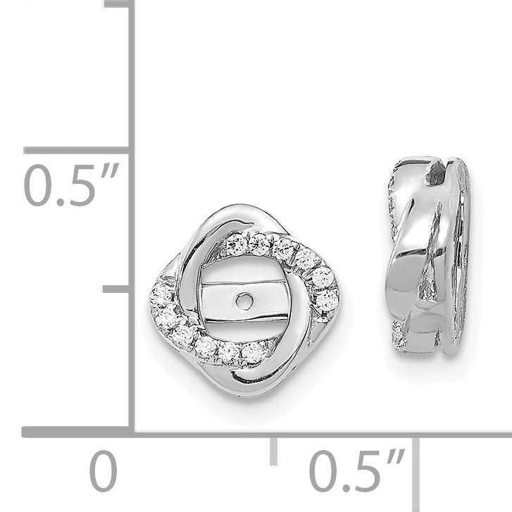 14K White Gold Diamond Jacket Earrings