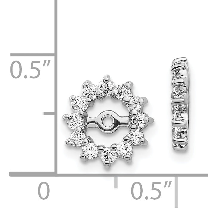 14K White Gold Aa Diamond Earring Jacket