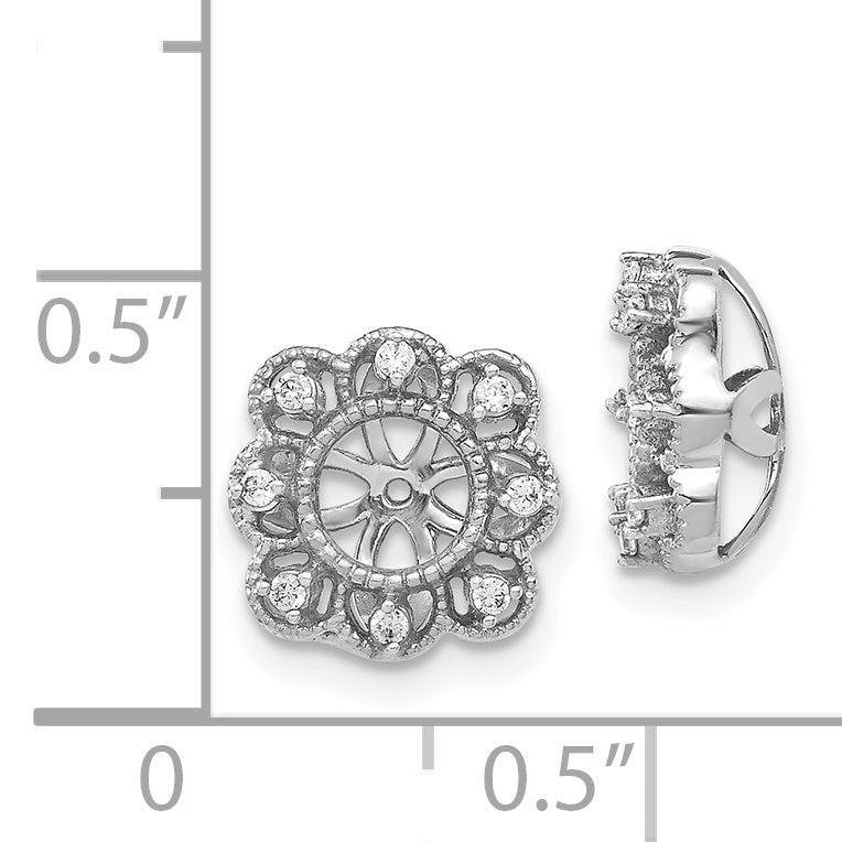 14K White Gold Fancy Diamond Earring Jackets