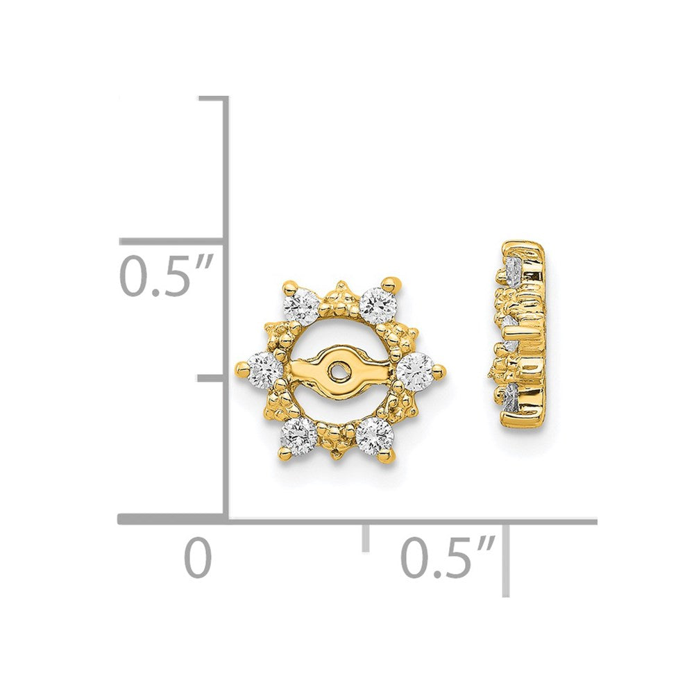 14K Yellow Gold Aa Fancy Diamond Earring Jackets