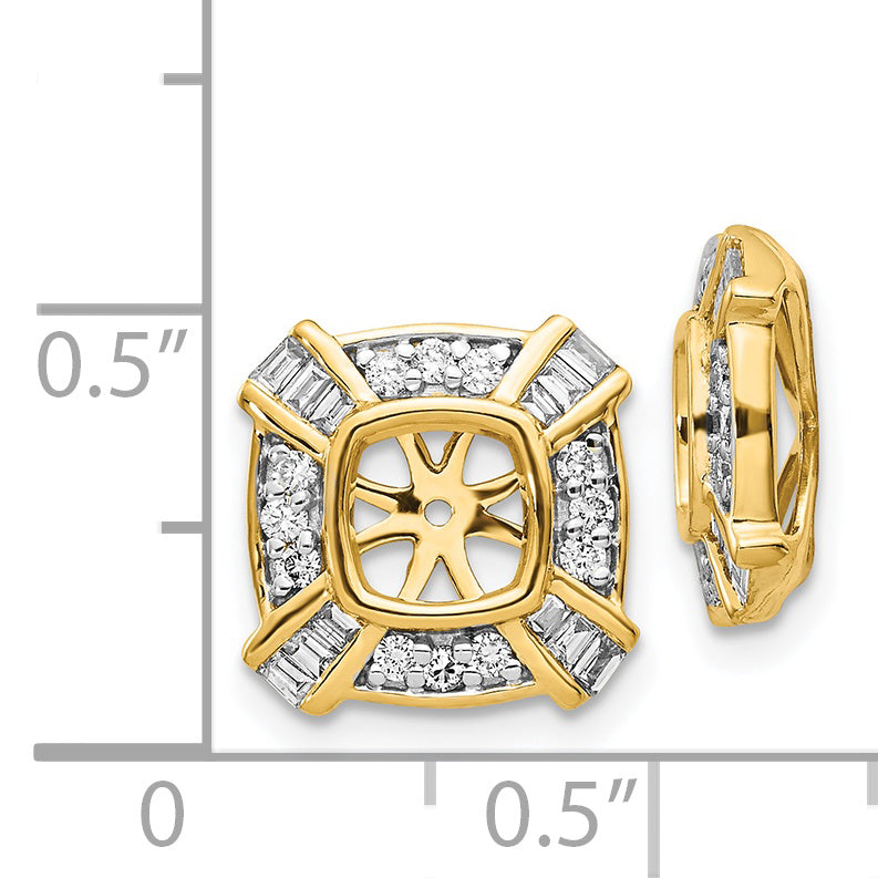 14K Yellow Gold Fancy Diamond Earring Jackets