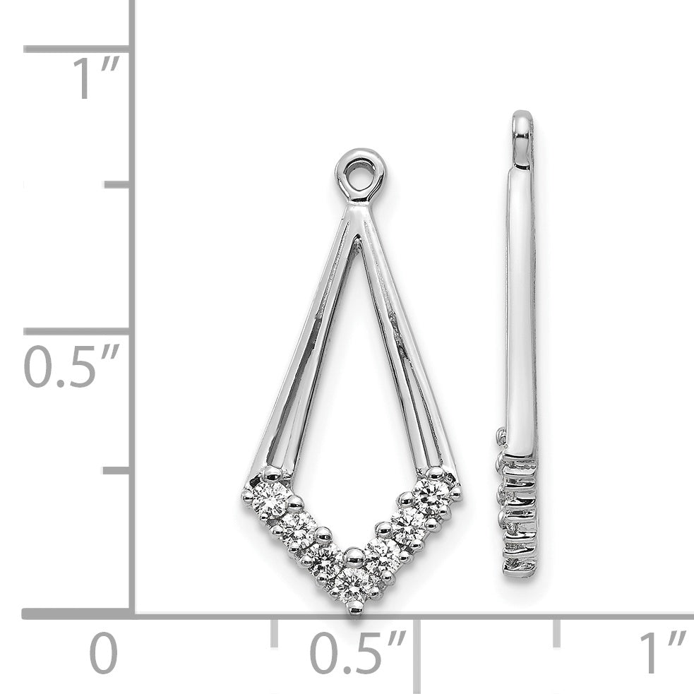14K White Gold Aa Diamond Shaped Earring Jacket