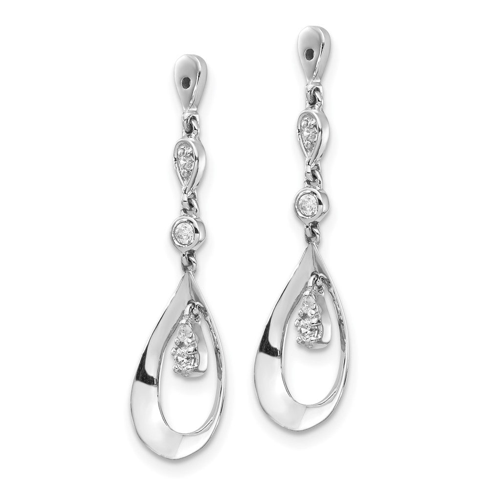 14k White Gold 1/8 Ct. Lab Grown Diamond VS/SI+ G+ Teardrop Dangle Earring Jackets