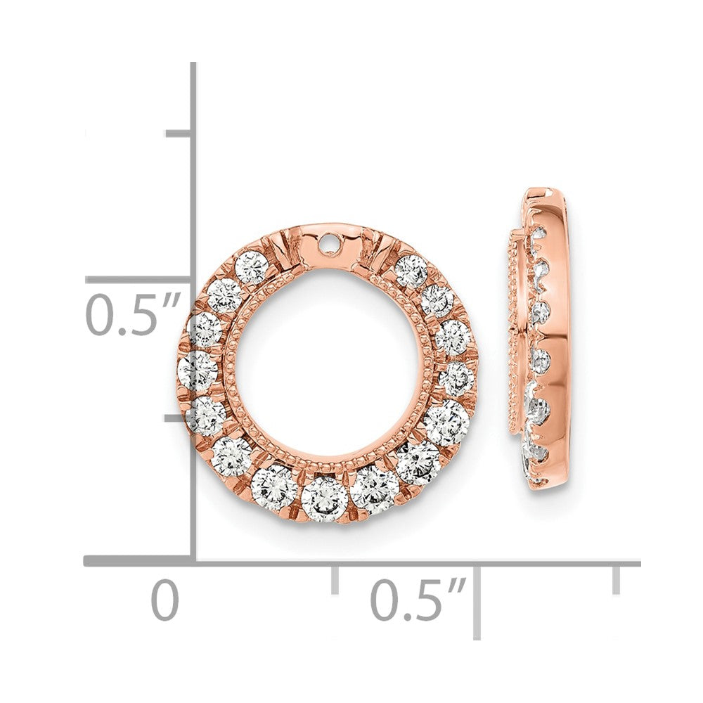 14k Rose Gold 7/8 Ct. Lab Grown Diamond VS/SI+ G+ Circle Earring Jackets