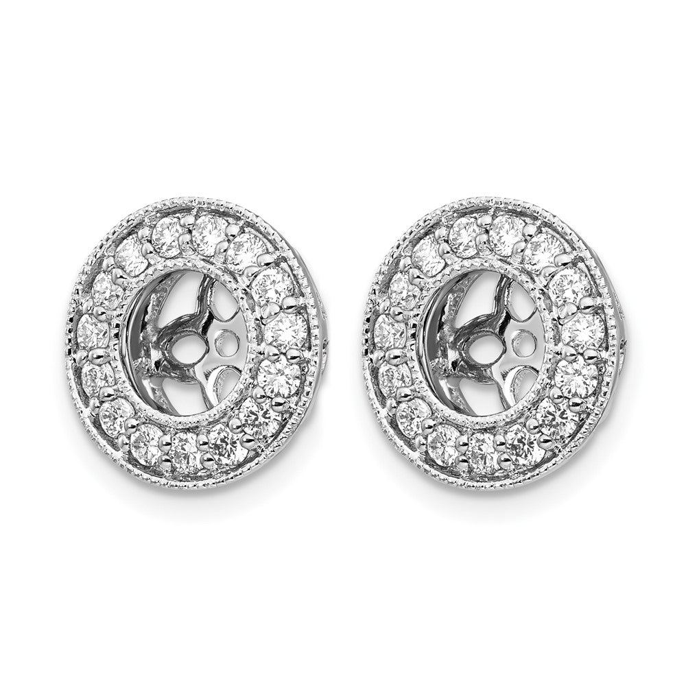 14K White Gold True Origin 1/2 Carat Lab Grown Diamond Vs D E F For 5 5.5mm Studs Earring Jackets