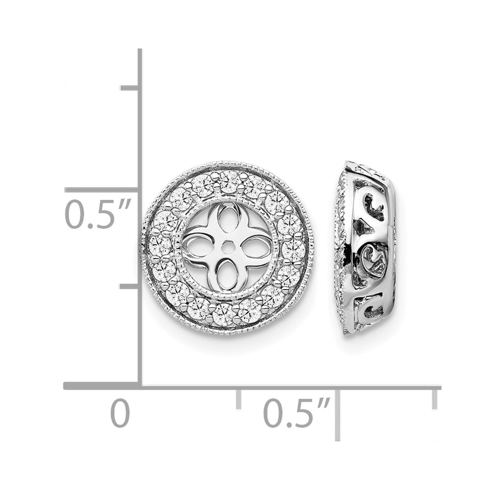 14K White Gold True Origin 1/2 Carat Lab Grown Diamond Vs D E F For 5 5.5mm Studs Earring Jackets