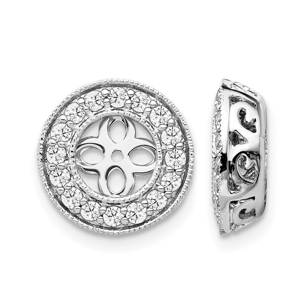 14K White Gold True Origin 1/2 Carat Lab Grown Diamond Vs D E F For 5 5.5mm Studs Earring Jackets