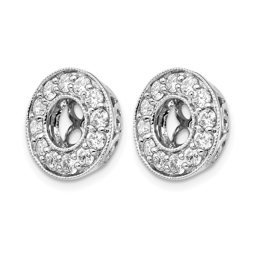 14K White Gold True Origin 1 Carat Lab Grown Diamond Vs D E F For 5 5.5mm Studs Earring Jackets