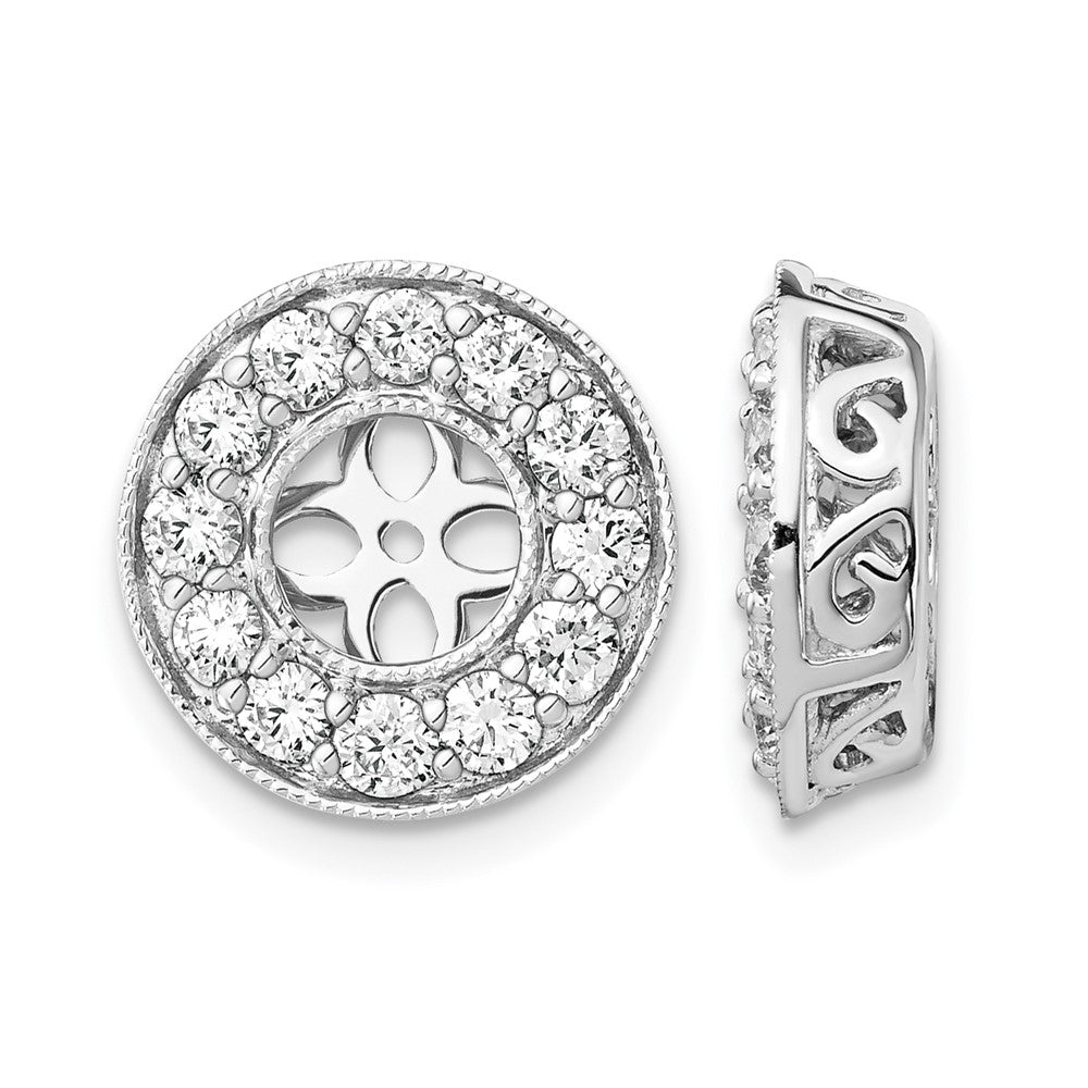 14K White Gold True Origin 1 Carat Lab Grown Diamond Vs D E F For 5 5.5mm Studs Earring Jackets