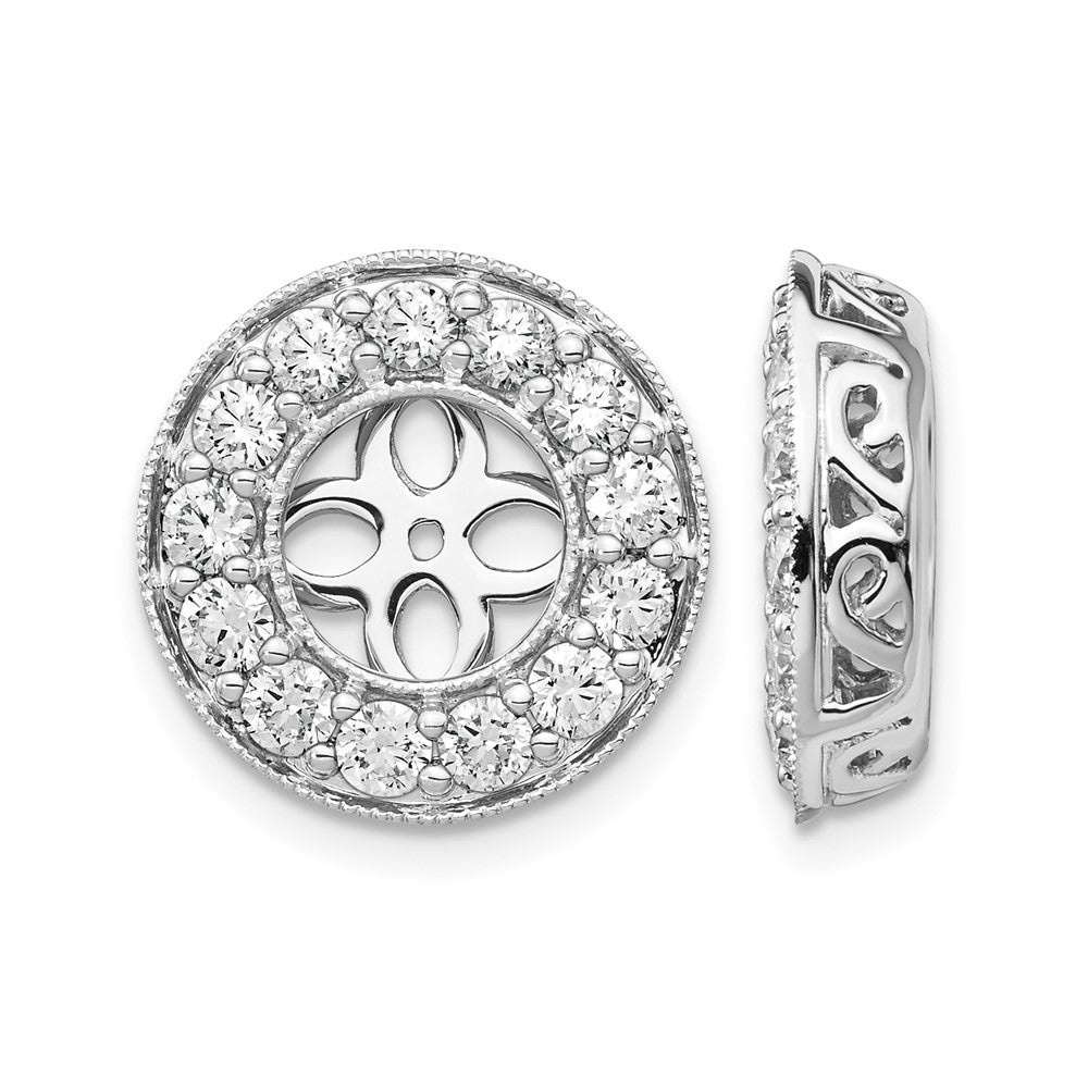 14K White Gold True Origin 1 1/4Carat Lab Grown Diamond Vs D E F For 6 6.5 mm Studs Earring Jackets