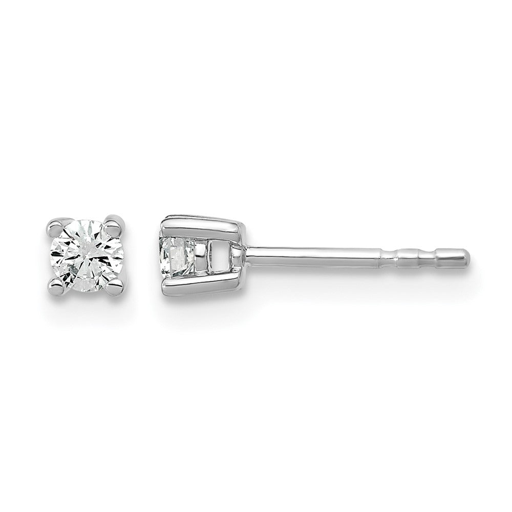 14K White Gold 1/5 Ctw Certified Lab Grown Diamond Vs+ F+ Round 4 Prong Heavy Wt. Stud Earrings