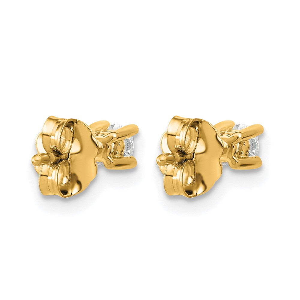 14k Yellow Gold 1/5 Ct. Certified Lab Grown Diamond VS/SI+ G+ Round Four Prong Stud Post Earrings
