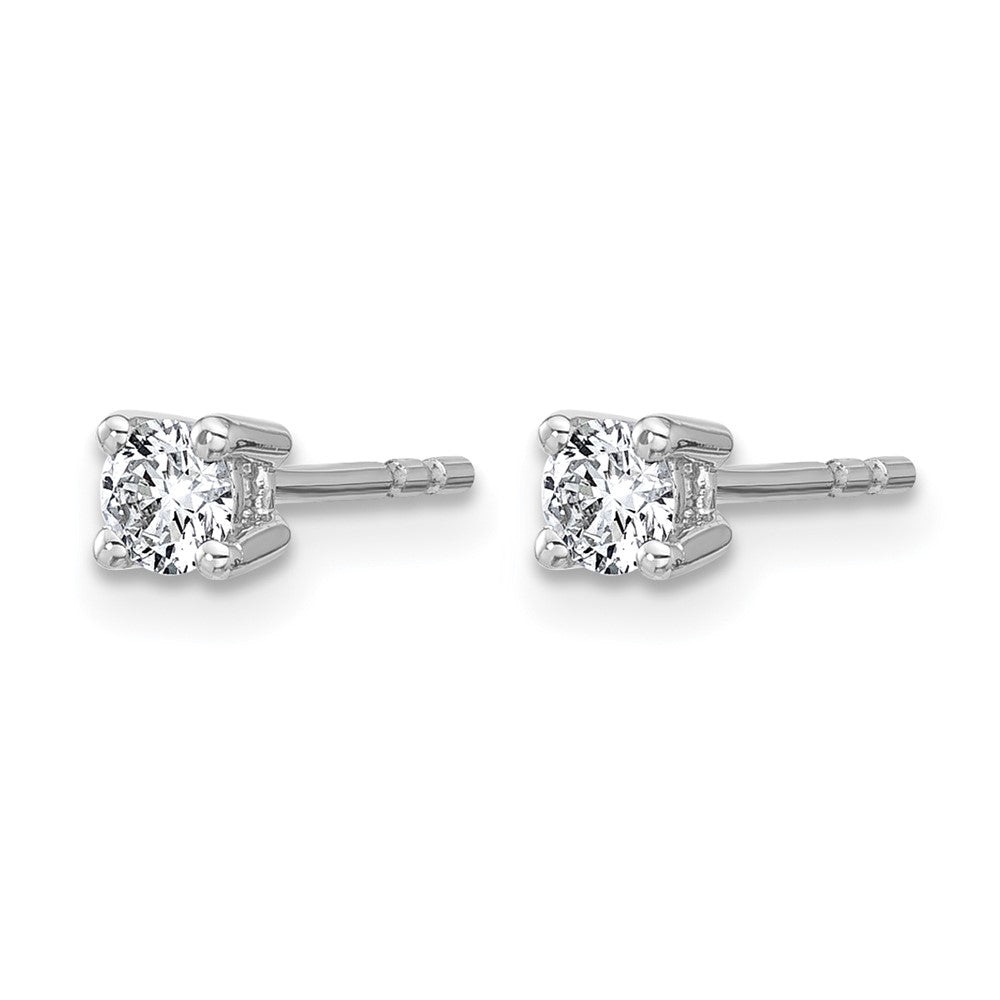 14K White Gold 1/3 Ctw Lab Grown Diamond Vs+ F+ Round 4 Prong Heavy Wt. Stud Earrings