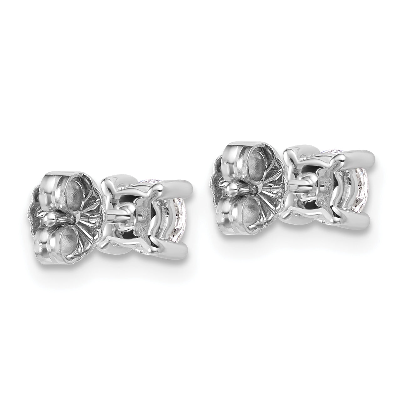 14K White Gold 2/3 Ctw Lab Grown Diamond Vs+ F+ Round 4 Prong Heavy Wt. Stud Earrings