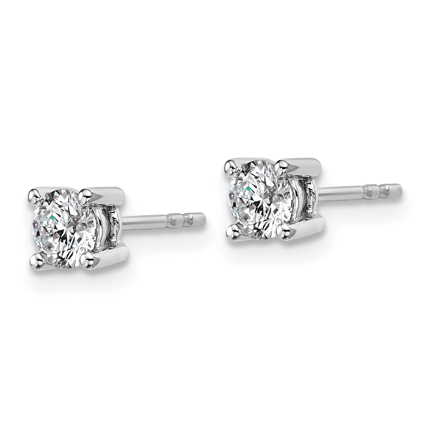 14K White Gold 3/4 Ctw Certified Lab Grown Diamond Vs+ F+ Round 4 Prong Heavy Wt. Stud Earrings