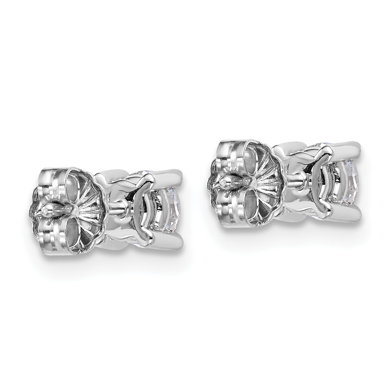 14K White Gold 3/4 Ctw Certified Lab Grown Diamond Vs+ F+ Round 4 Prong Heavy Wt. Stud Earrings