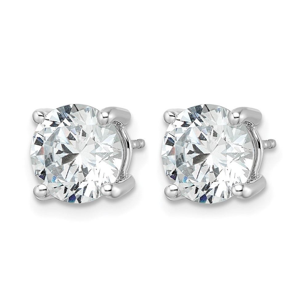 14K White Gold 5 Ctw Certified Lab Grown Diamond Vs+ F+ Round 4 Prong Heavy Wt. Stud Earrings