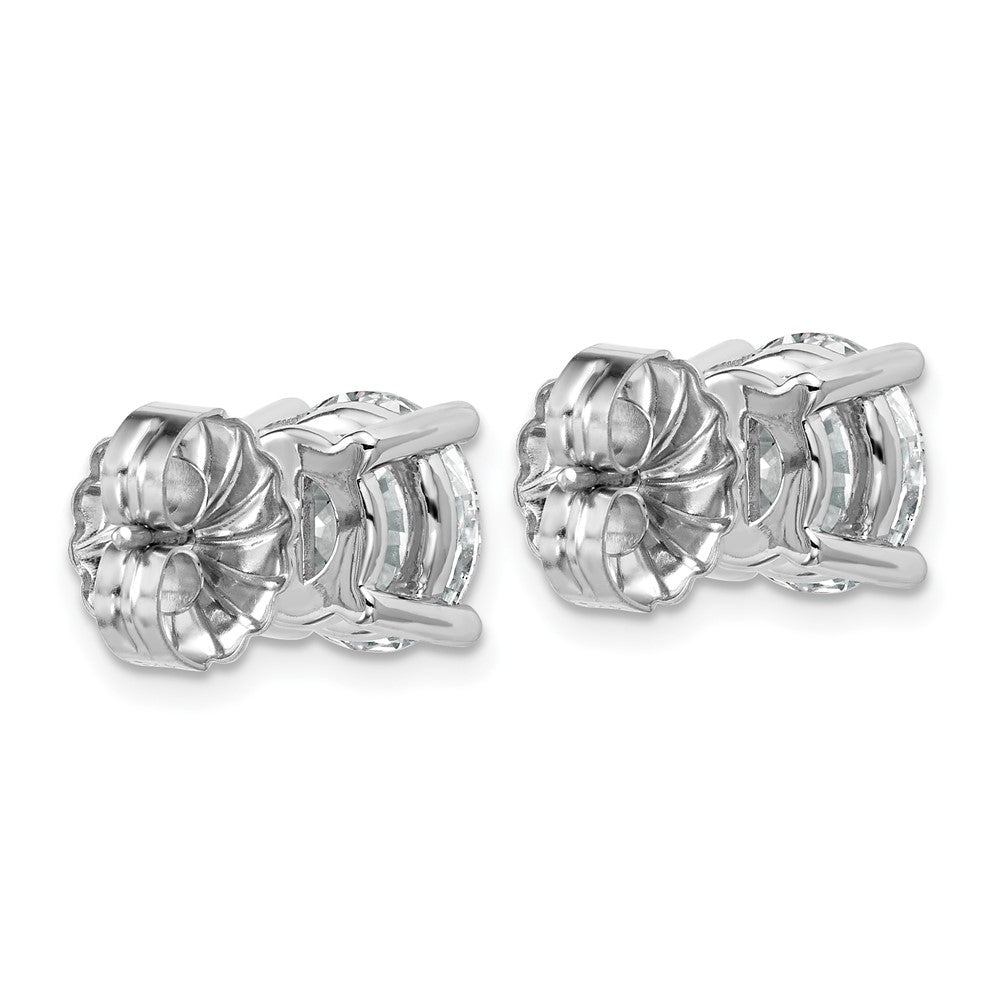 14K White Gold 6 Ctw Lab Grown Diamond Vs+ F+ Round 4 Prong Heavy Wt. Stud Earrings