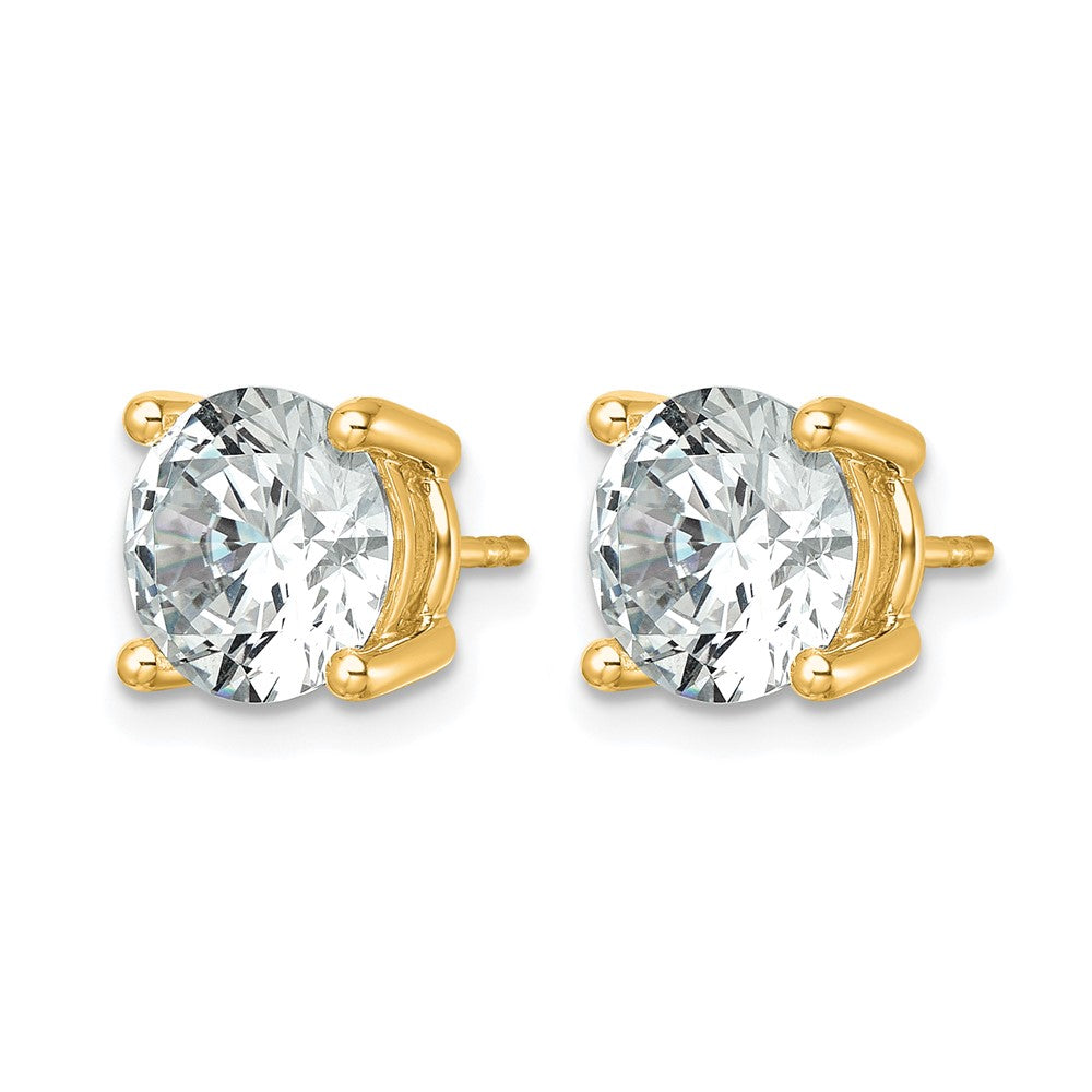 14K Yellow Gold 6 Ctw Certified Lab Grown Diamond Vs+ F+ Round 4 Prong Heavy Wt. Stud Earrings