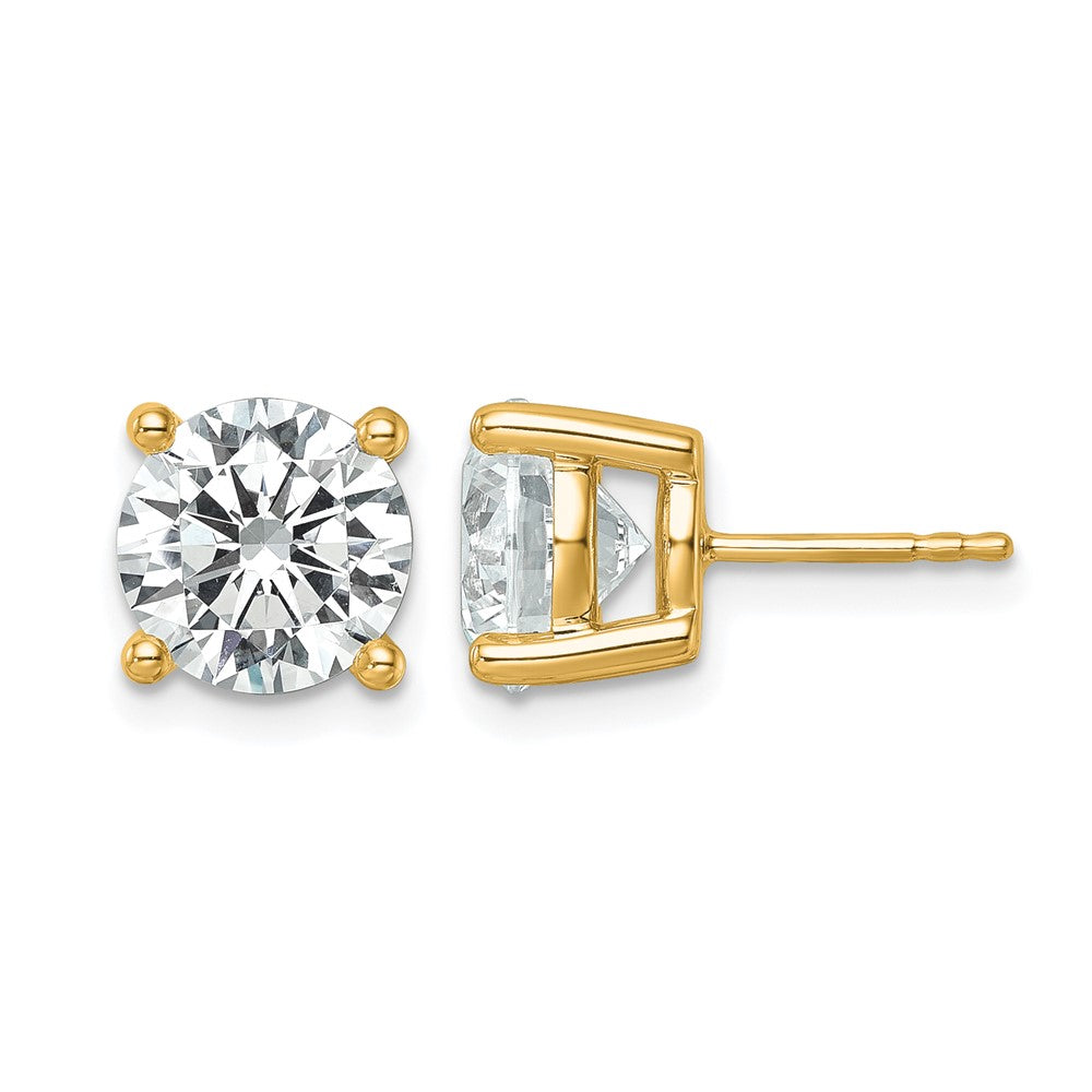 14K Yellow Gold 6 Ctw Certified Lab Grown Diamond Vs+ F+ Round 4 Prong Heavy Wt. Stud Earrings