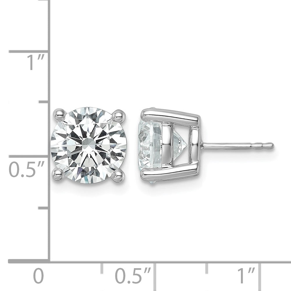 14K White Gold 7 Ctw Lab Grown Diamond Vs/Si+ G+ Round 4 Prong Heavy Wt. Stud Earrings