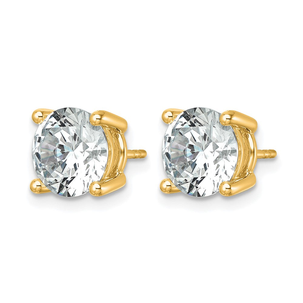 14K Yellow Gold 7 Ctw Lab Grown Diamond Vs/Si+ G+ Round 4 Prong Heavy Wt. Stud Earrings