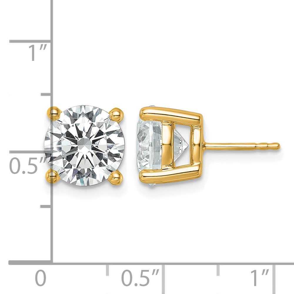 14K Yellow Gold 7 Ctw Lab Grown Diamond Vs/Si+ G+ Round 4 Prong Heavy Wt. Stud Earrings