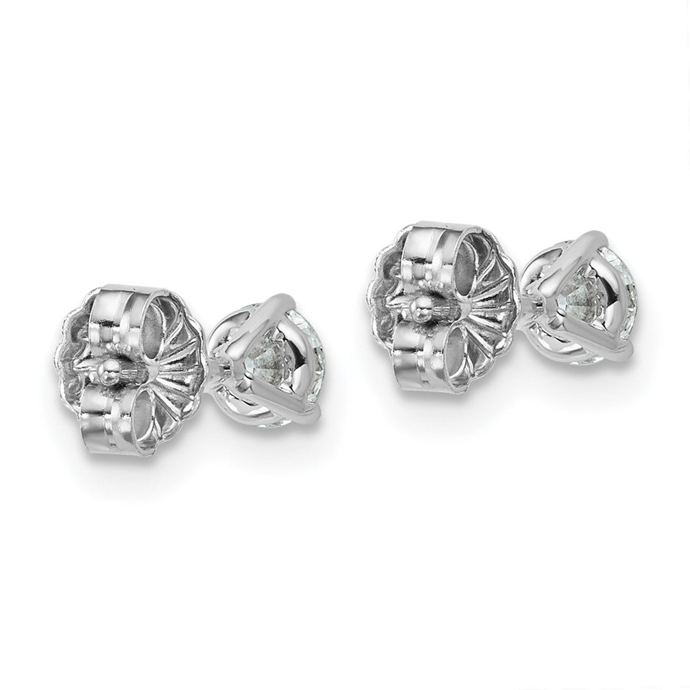 14K White Gold 1/2 Ctw Certified Lab Grown Diamond Vs+ F+ Round 3 Prong Heavy Wt. Stud Earrings
