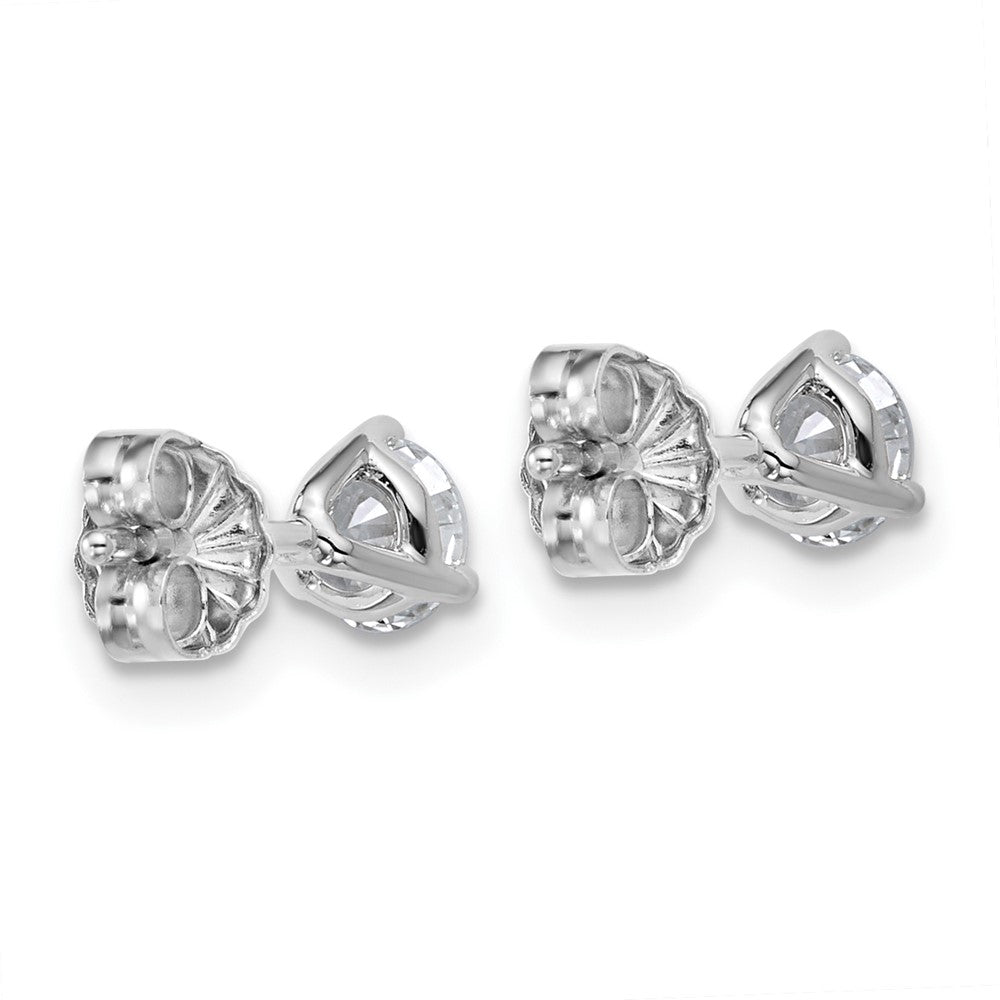 14K White Gold 2/3 Ctw Certified Lab Grown Diamond Vs+ F+ Round 3 Prong Heavy Wt. Stud Earrings