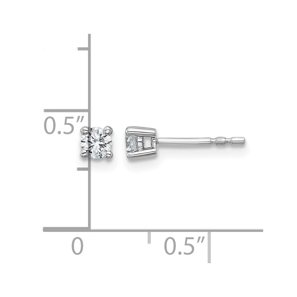 14K White Gold 1/4 Ctw Lab Grown Diamond Vs+ F+ Round 4 Prong Heavy Wt. Stud Earrings