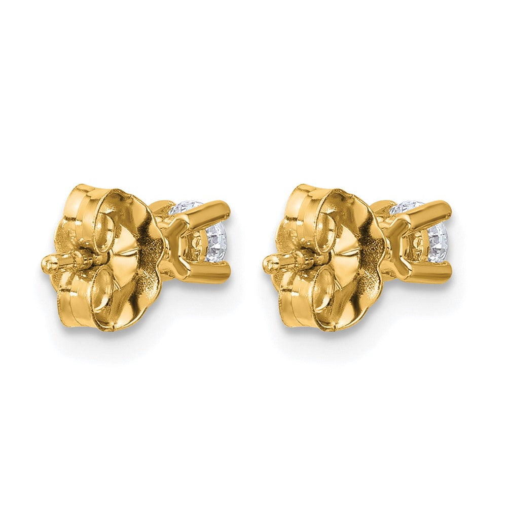 14K Yellow Gold 1/4 Ctw Lab Grown Diamond Vs+ F+ Round 4 Prong Heavy Wt. Stud Earrings