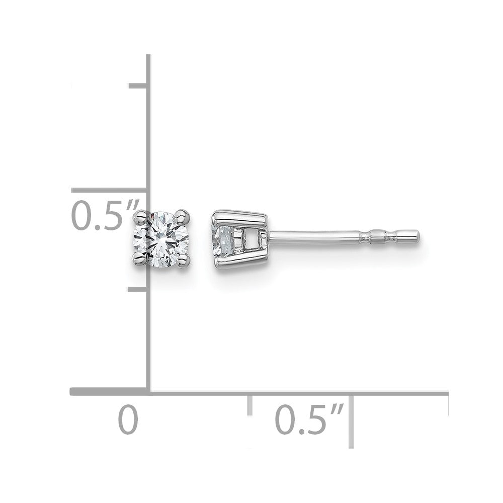 14K White Gold 1/3 Ctw Lab Grown Diamond Vs+ F+ Round 4 Prong Heavy Wt. Stud Earrings