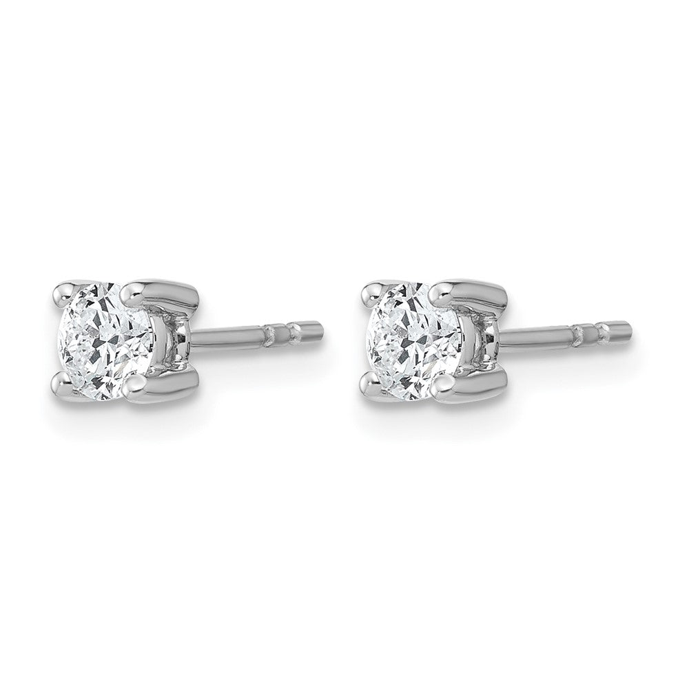 14K White Gold 1/2 Ctw Lab Grown Diamond Vs+ F+ Round 4 Prong Heavy Wt. Stud Earrings