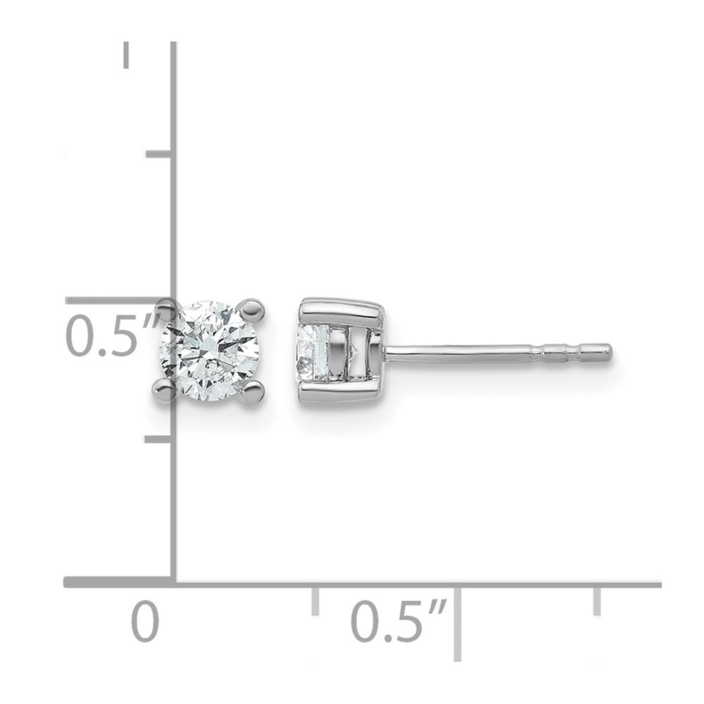 14K White Gold 2/3 Ctw Lab Grown Diamond Vs+ F+ Round 4 Prong Heavy Wt. Stud Earrings