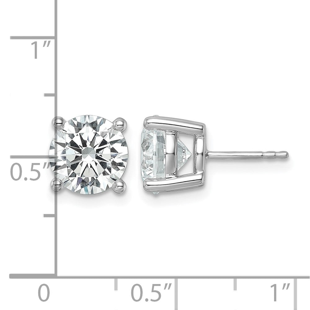 14K White Gold 6 Ctw Lab Grown Diamond Vs+ F+ Round 4 Prong Heavy Wt. Stud Earrings
