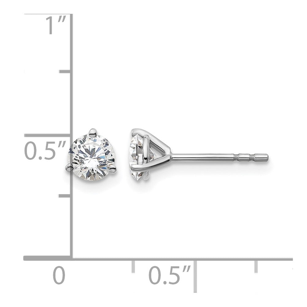 14K White Gold 3/4 Ctw Lab Grown Diamond Vs+ F+ Round 3 Prong Heavy Wt. Stud Earrings