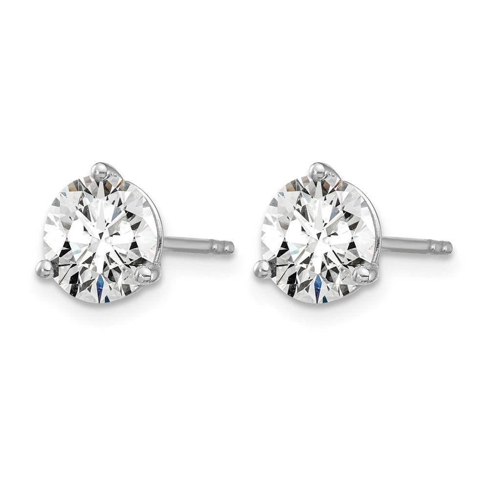14K White Gold 6 Ctw Lab Grown Diamond Vs+ F+ Round 3 Prong Heavy Wt. Stud Earrings
