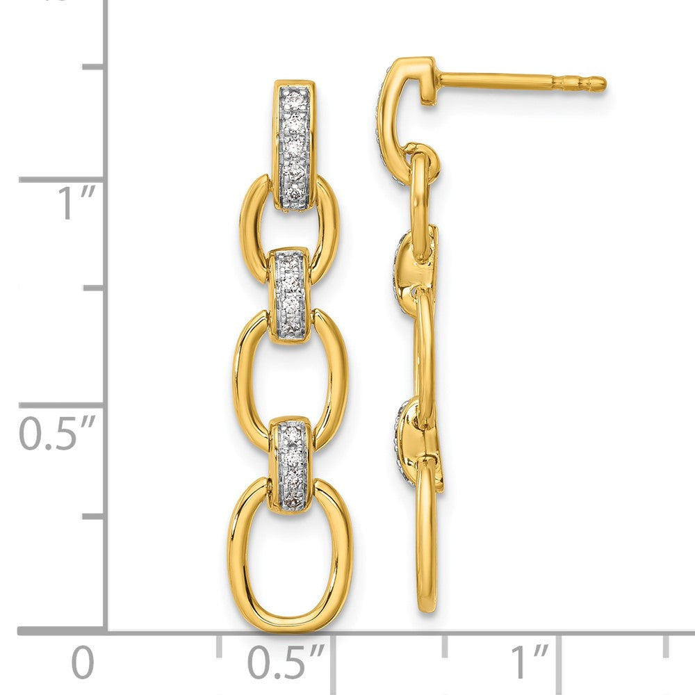 14k Yellow Gold 1/6 Ct. Lab Grown Diamond VS/SI+ G+ Fashion Dangle Link Post Earrings
