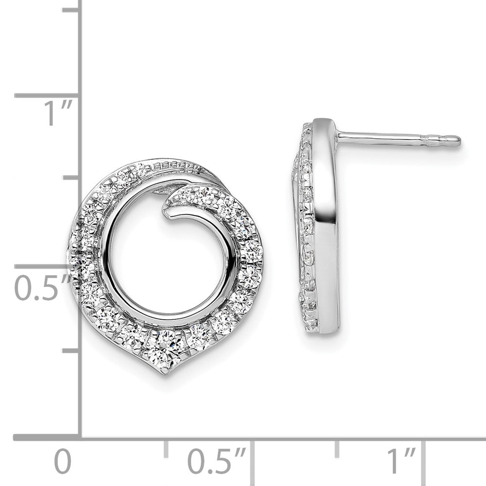 14k White Gold 1 Ct. Lab Grown Diamond VS/SI+ G+ Circle Post Earrings